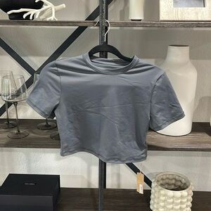 SKIMS Swim Crop in Gunmetal Size Large